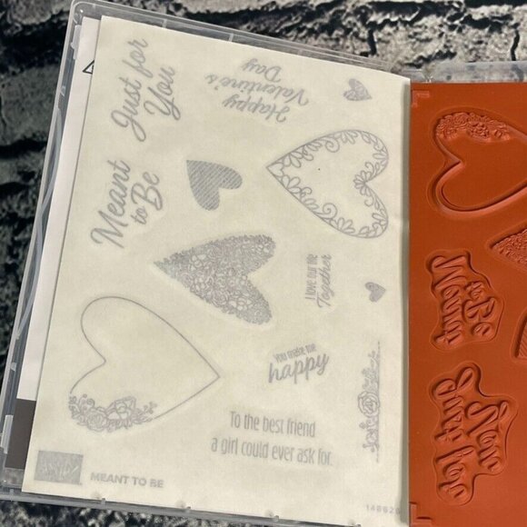Stampin' Up MEANT TO BE Cling 13pc Stamp Set 148626 Hearts Love Valentines - Picture 9 of 10